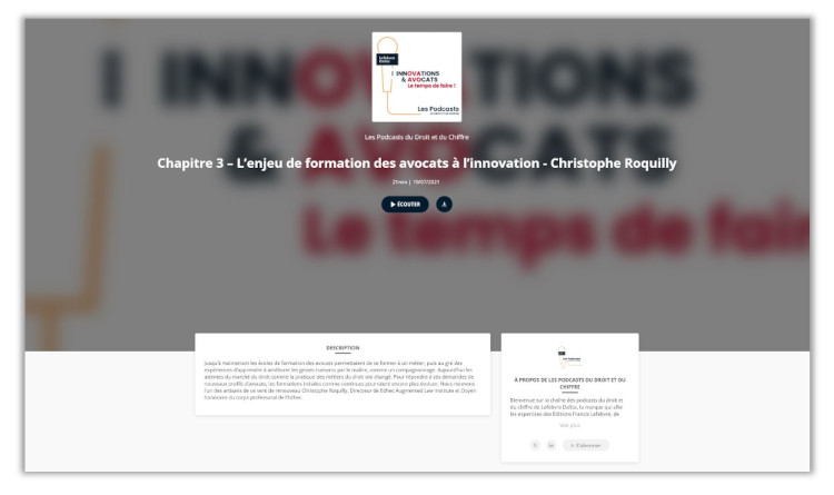 Chapitre 3 – L’enjeu de formation des avocats à l’innovation - Christophe Roquilly