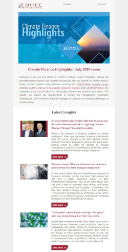 Discover the first edition of EDHEC’s Climate Finance Highlights (July 2024)